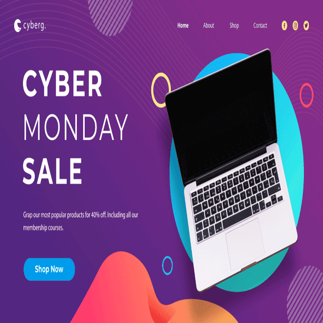 cyber monday landing pges